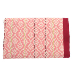 Gul Motif Bed Cover – 94x102 Inches | Traditional Pattern in Soft Pink & Maroon
