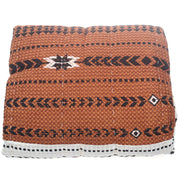 Boho Tribal Printed Bedspread – Linear Screen Print Cotton Bed Cover in Off White & Rust | Ethnic Warm Bohemian Bedding - Habitt