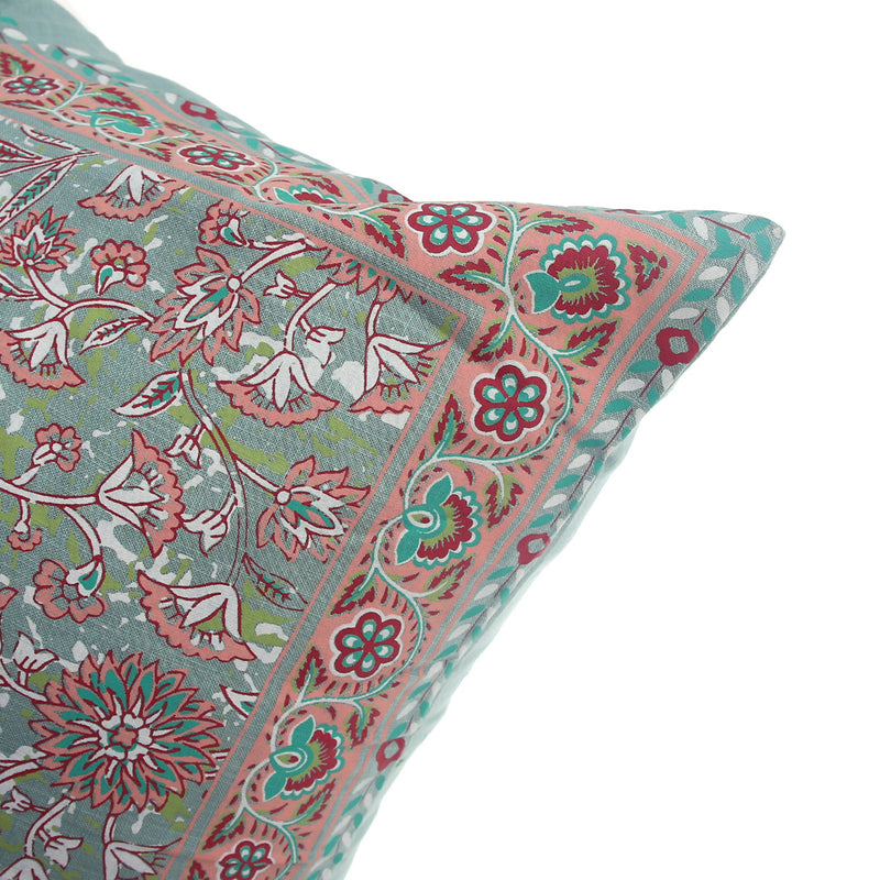 Mehr Floral Cotton Cushion Cover – 20x20 Inch Decorative Square Throw Pillow Case - Habitt