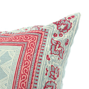 Noor Jaal Cotton Cushion Cover – 18x18 Inch Square Vintage Block Print Throw Pillow - Habitt