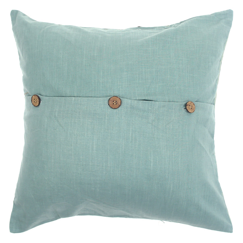 Noor Jaal Cotton Cushion Cover – 18x18 Inch Square Vintage Block Print Throw Pillow - Habitt