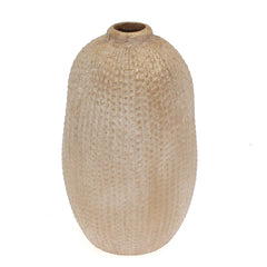 Textured Oval Decorative Vase – Medium
