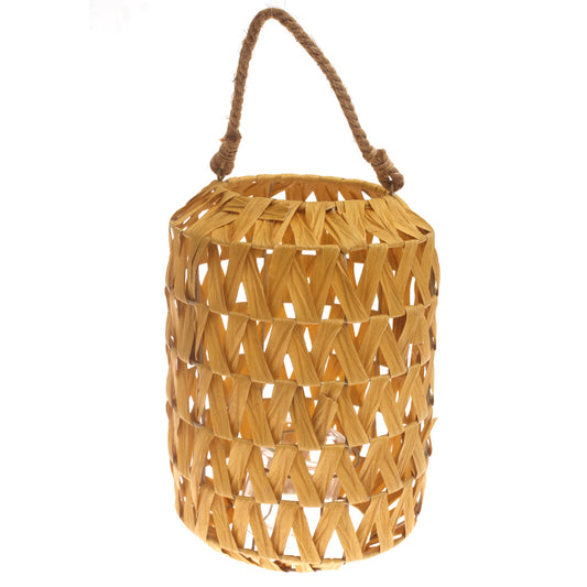 Handwoven Hanging Lantern – Large Natural Bamboo Design