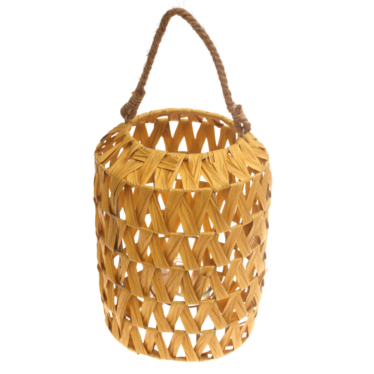 Handwoven Hanging Lantern – Large Natural Bamboo Design