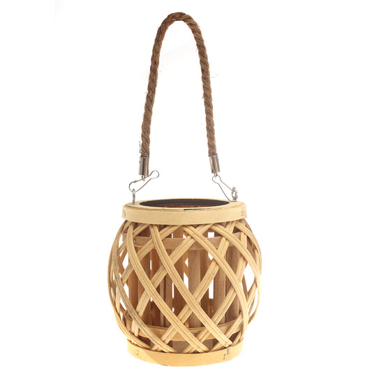 Handcrafted Hanging Lantern – Natural Bamboo & Rope Design