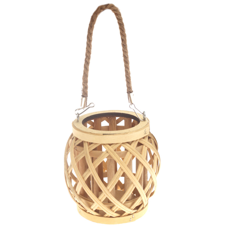Handcrafted Hanging Lantern – Natural Bamboo & Rope Design - Habitt