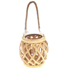 Handcrafted Hanging Lantern – Natural Bamboo & Rope Design