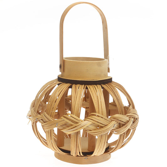 Handcrafted Hanging Lantern – Natural Bamboo Weave Design