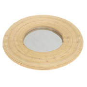 Handwoven Natural Mirror – Round Bamboo Frame Wall Mirror - Habitt