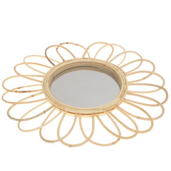 Handwoven Natural Mirror – Sunburst Bamboo Frame Wall Mirror