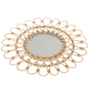 Handwoven Natural Mirror – Decorative Bamboo Loop Frame Wall Mirror - Habitt