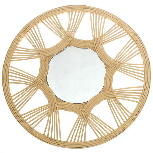 Natural Rattan Round Wall Mirror – 18 x 18 Inch