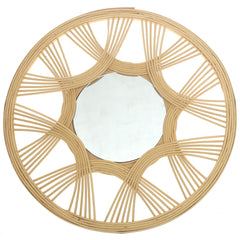Natural Rattan Round Wall Mirror – 18 x 18 Inch
