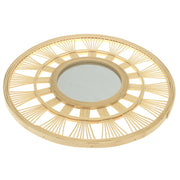 Natural Round Mirror 18 x 18 Inch Handwoven Bamboo Wall Mirror - Habitt