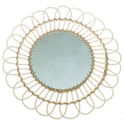 Handwoven Natural Mirror – Decorative Bamboo Loop Frame Wall Mirror - Habitt