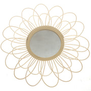 Handwoven Natural Mirror – Decorative Bamboo Loop Frame Wall Mirror - Habitt