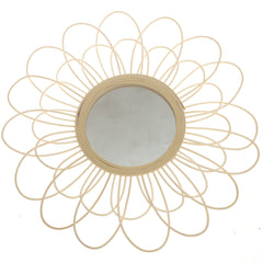 Handwoven Natural Mirror – Decorative Bamboo Loop Frame Wall Mirror