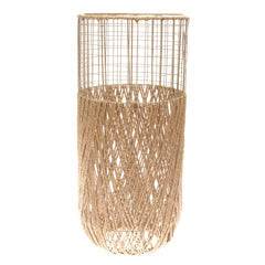 Large Natural Rope Vase – 27 Inch Tall Handwoven Decorative Floor Vase