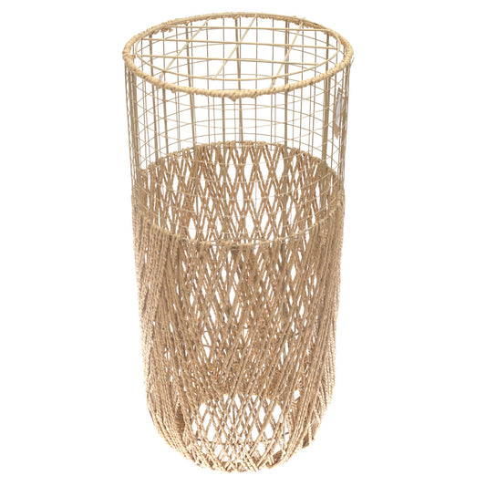 Large Natural Rope Vase – 27 Inch Tall Handwoven Decorative Floor Vase