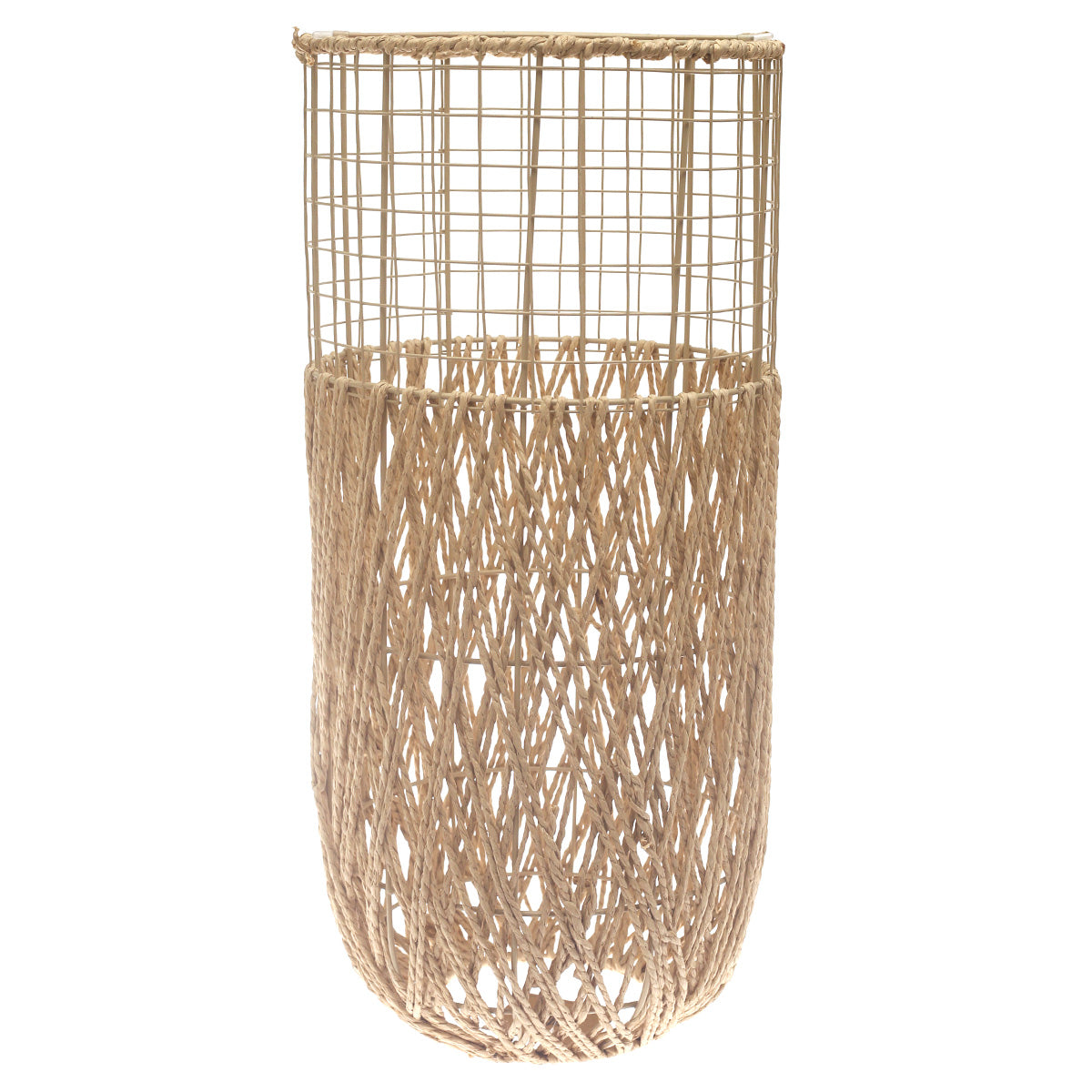 Medium Natural Rope Vase – 23 Inch Tall Handwoven Decorative Floor Vase