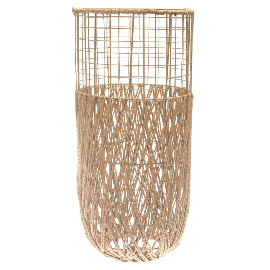 Medium Natural Rope Vase – 23 Inch Tall Handwoven Decorative Floor Vase