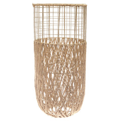 Medium Natural Rope Vase – 23 Inch Tall Handwoven Decorative Floor Vase