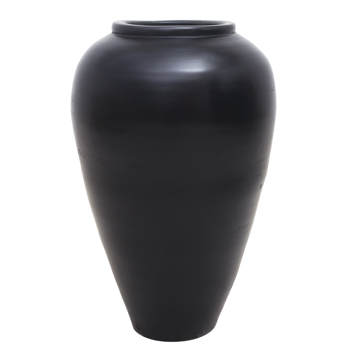 Matte Black Nandi Vase – Minimalist Boho Decorative Floor Vase | Modern Rustic Home Accent Pot - Habitt