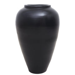 Matte Black Nandi Vase – Minimalist Boho Decorative Floor Vase | Modern Rustic Home Accent Pot - Habitt