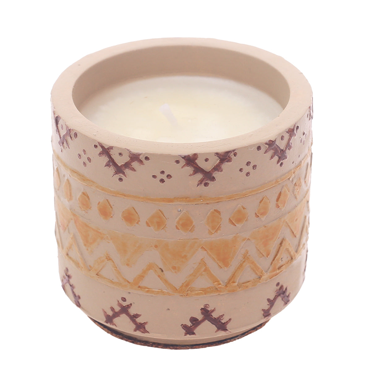 Textured Boho Jar Candle – Handcrafted Multi-Tone Decorative Candle | Warm Ethnic Home Fragrance Accent - Habitt