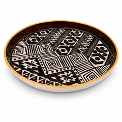 Ethnic Decorative Platter – 12x12, Multi Warm Boho