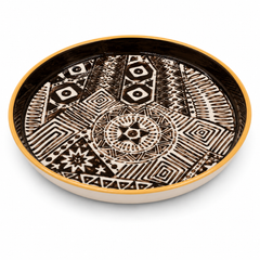 Ethnic Decorative Platter – 12x12, Multi Warm Boho