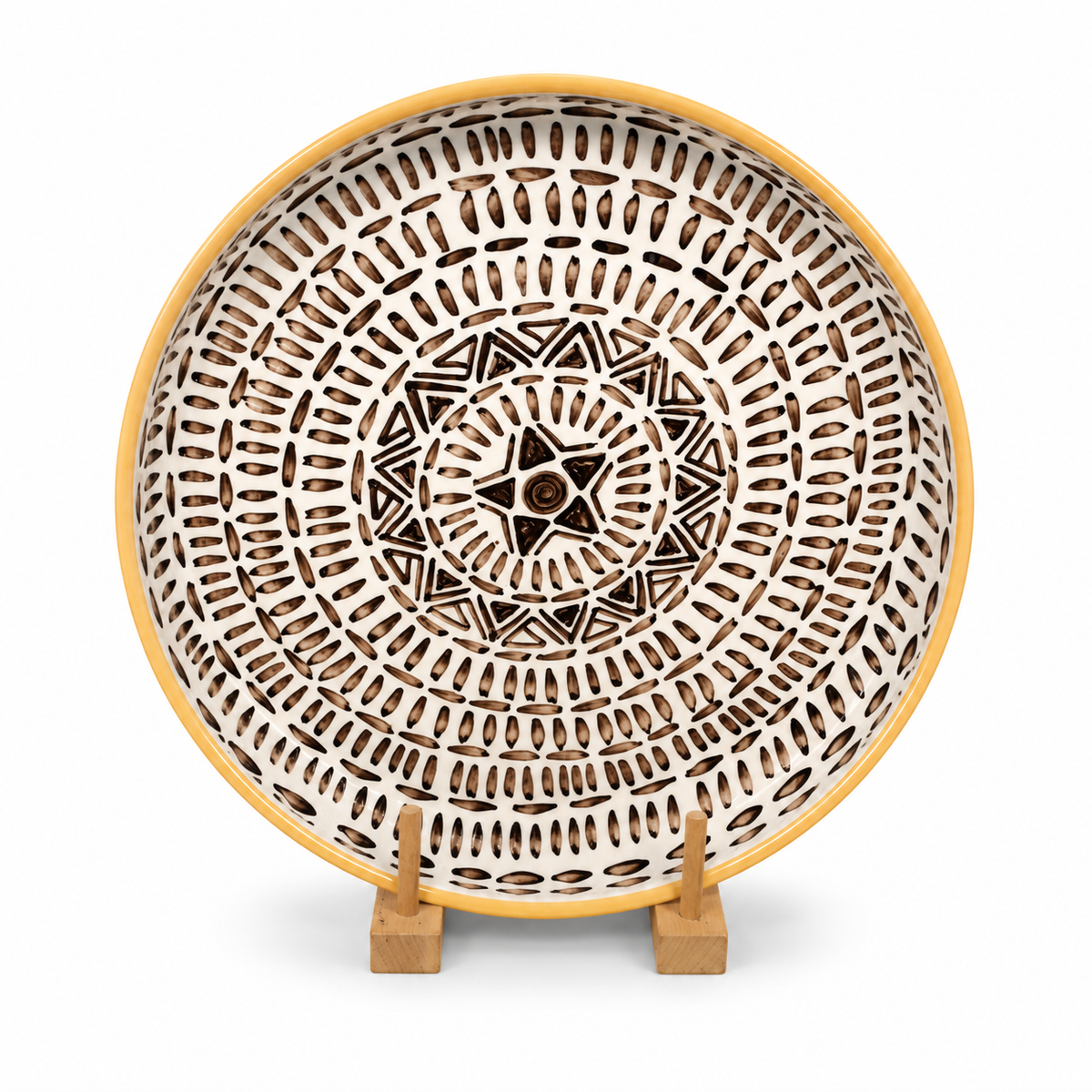 Textured Woven Decorative Platter – 12x12, Multi Warm Boho