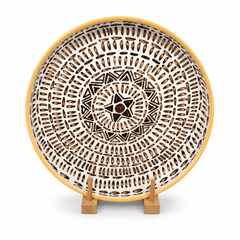 Textured Woven Decorative Platter – 12x12, Multi Warm Boho