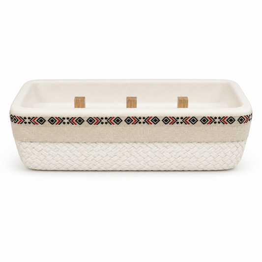 Rectangular Decorative Candle – White, Large – HBT 18-1