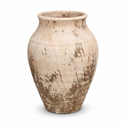 Neutral Textured Decorative Vase – Oval, Brown, Medium – HBT 4-9