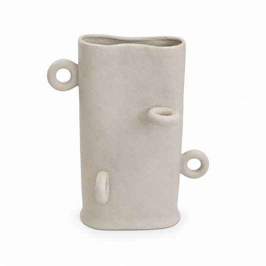 Rectangular Loopy Cylinder Decorative Vase – Grey, Large – HBT 21-12