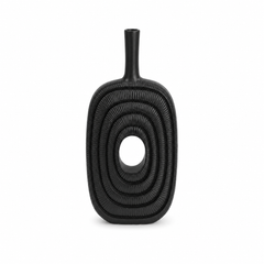 Slim Circle Oval Decorative Vase – Black, Large – HBT 21-2