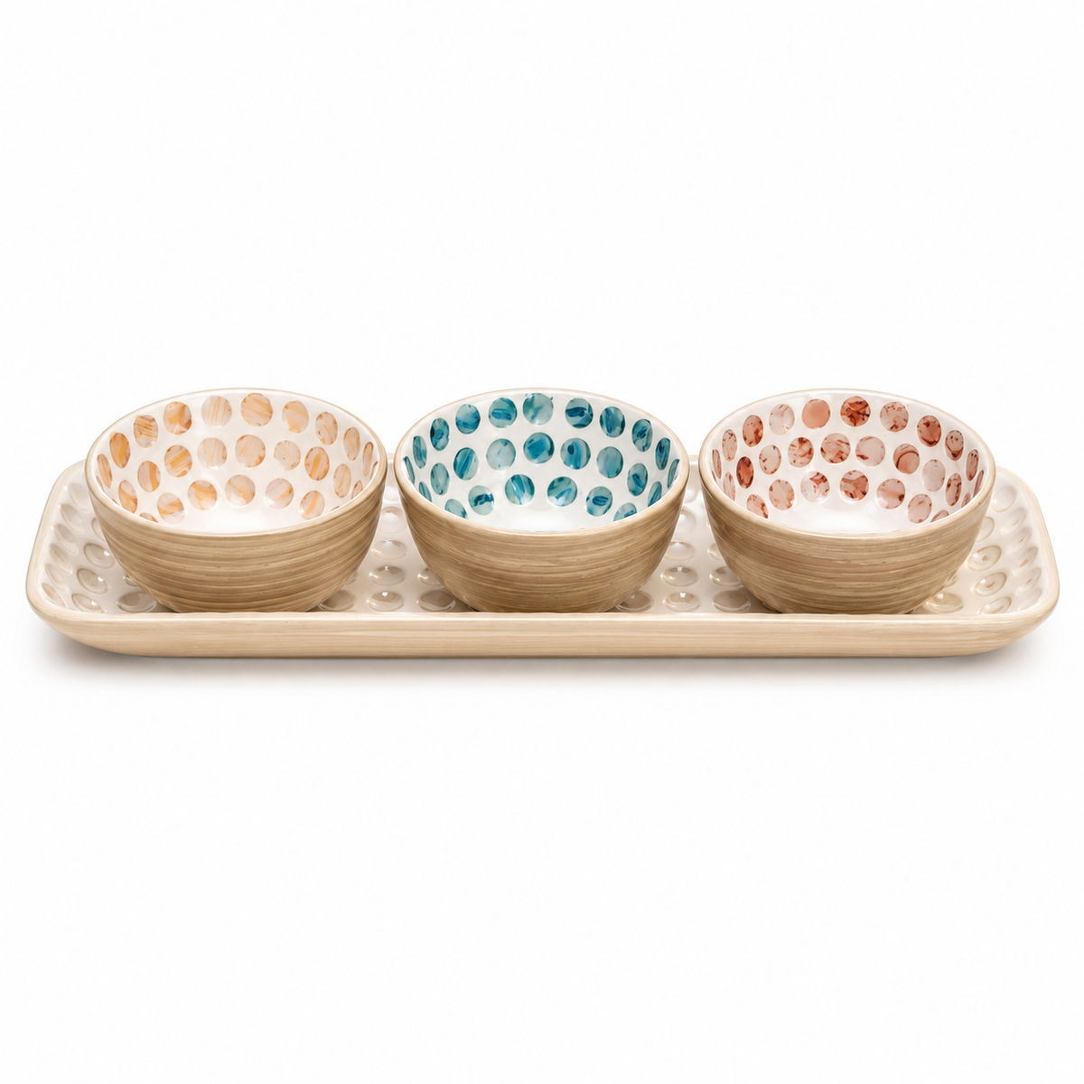 Mother of Pearl Decorative Bowls Set with Tray B19L-KT – Elegant Tabletop Décor