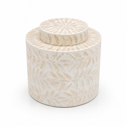 Large Mother of Pearl Decorative Jar