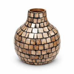 Black Mother of Pearl Vase
