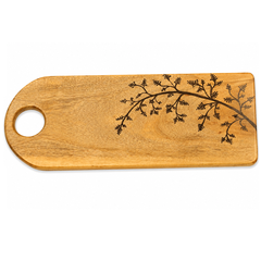 Leaf Design Printed Wooden Big Serving Tray