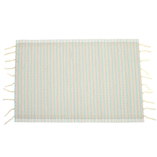 Blue Textured Bamboo Placemat 13x19 – Eco-Friendly Woven Table Mat