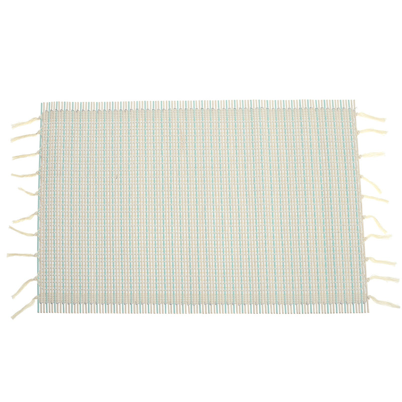 Blue Textured Bamboo Placemat 13x19 – Eco-Friendly Woven Table Mat - Habitt
