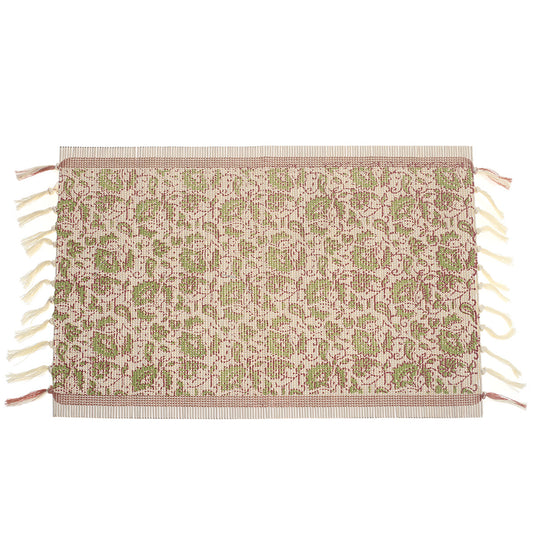 Gul Chhap Bamboo Placemat 13x19" – Handcrafted Floral Eco Table Mat