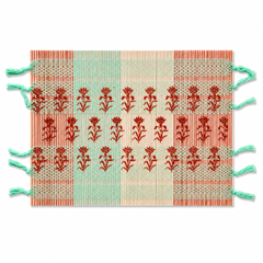 Resham Phool Bamboo Placemat 13x19" – Handcrafted Eco-Friendly Floral Table Mat