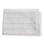 White Kantha Cotton Napkins – Set of 2 Hand-Stitched Table Napkins - Habitt