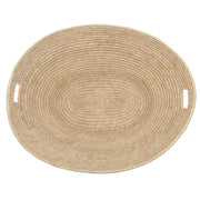 Handwoven Natural Basket – Oval Storage & Serving Basket with Handles (24x21x9 cm) - Habitt