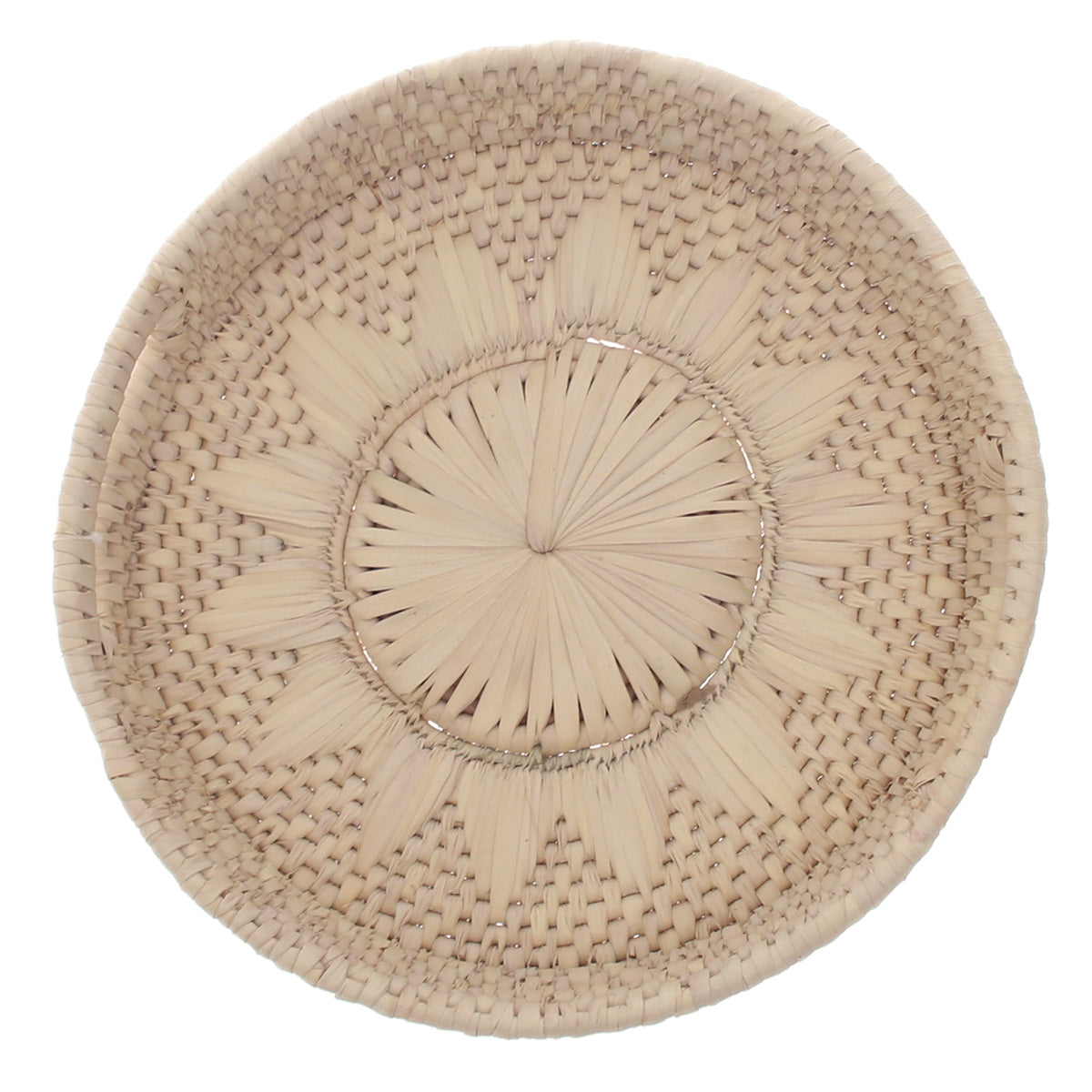 Handwoven Round Palm Leaf Basket – Natural Storage & Serving Tray (3x12 in)