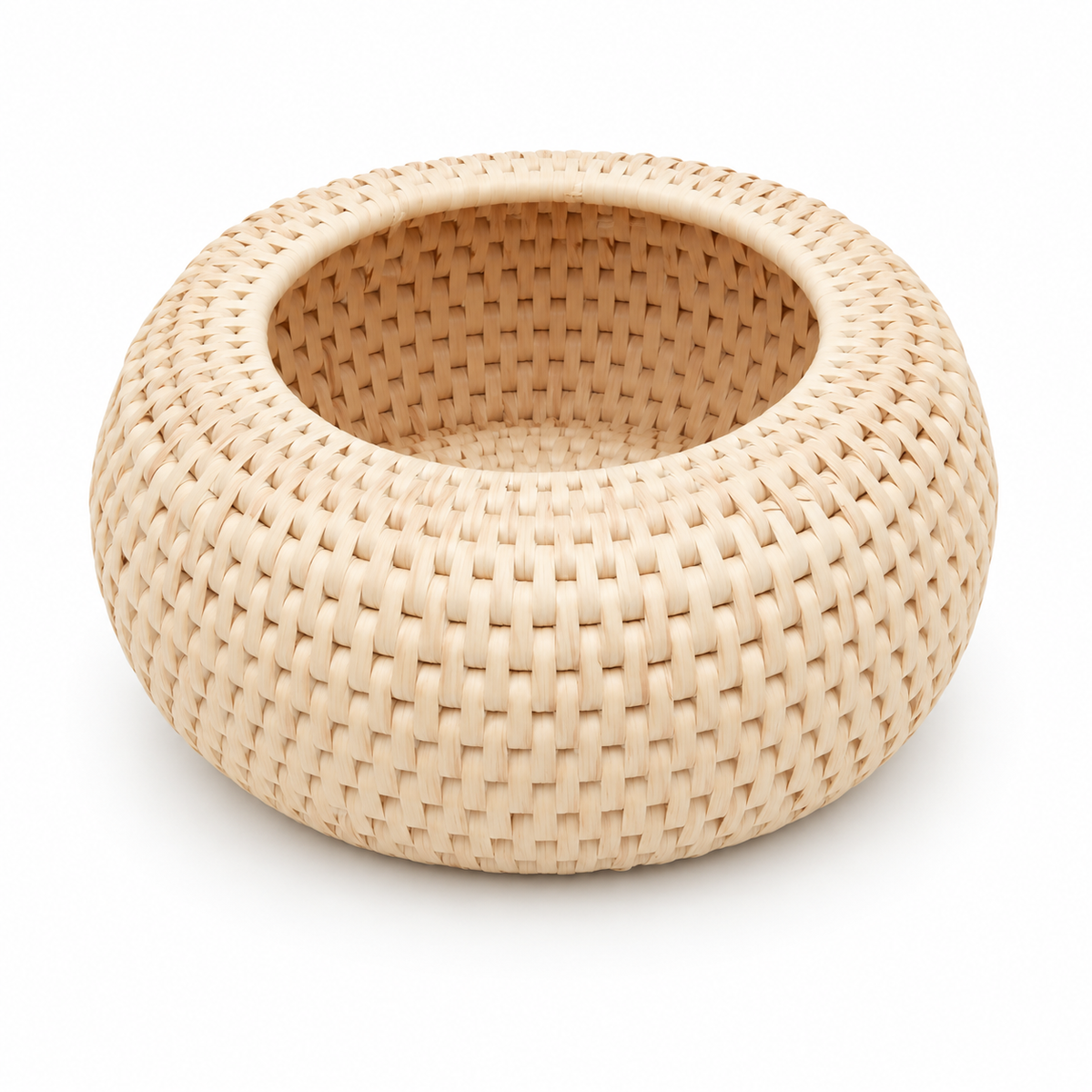 Natural Woven Round Basket – 8 x 8 Inch