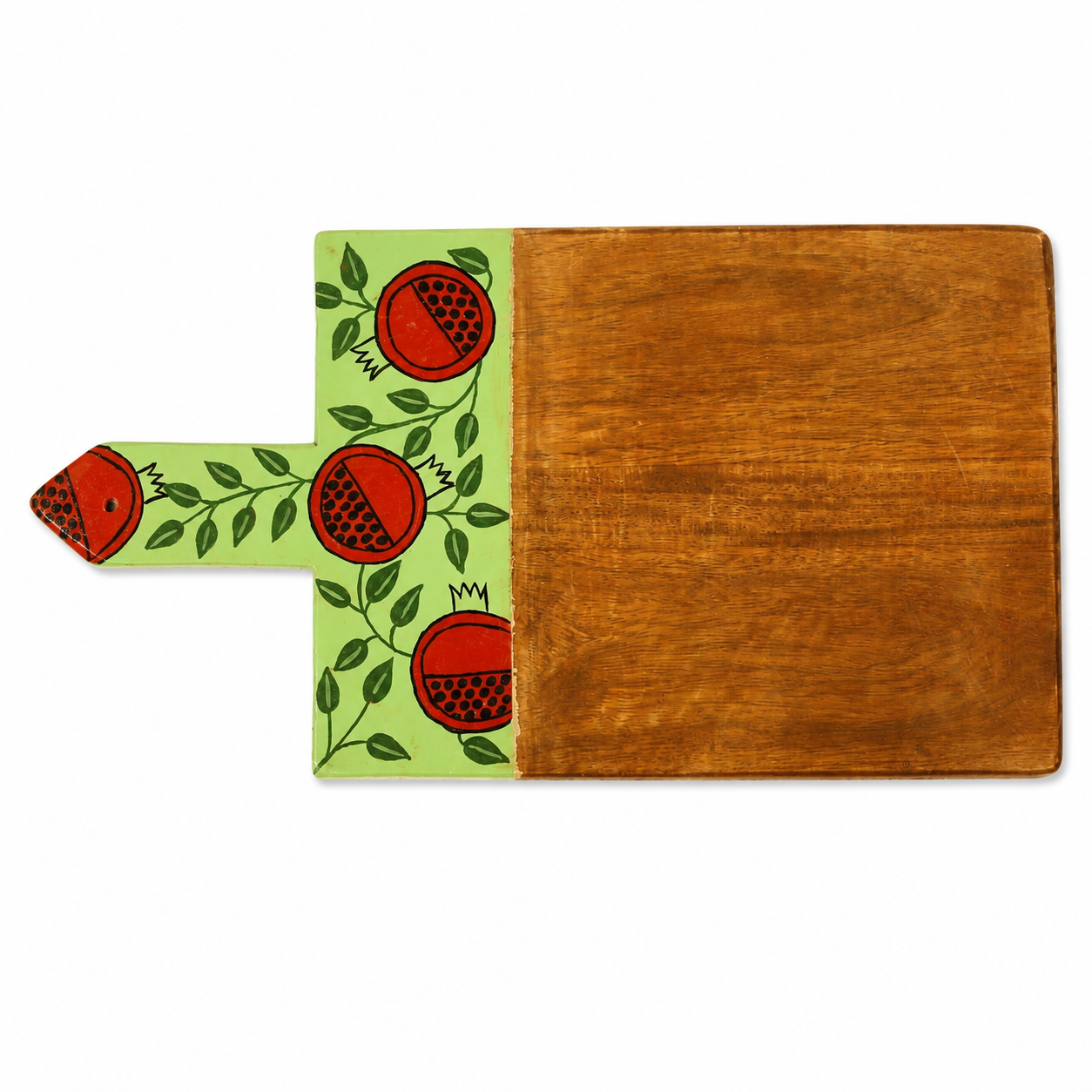 Handpainted Pomegranate Charm Wooden Platter - Habitt